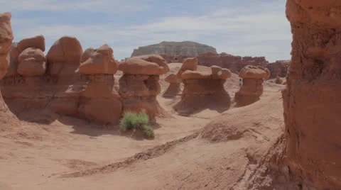 Jib shot of goblin valley state park Stock Footage 24829577