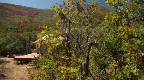 Jib shot of Yurt Video stock 25445616