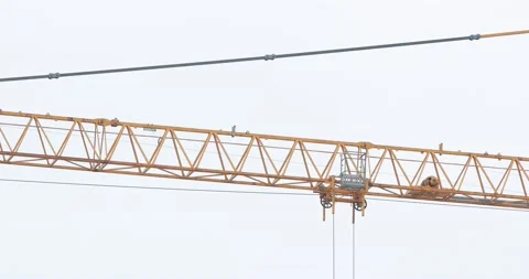 Jib of a yellow tower crane Stock-Footage 146034380