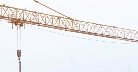 Jib of a yellow tower crane Stock-Footage 146034465