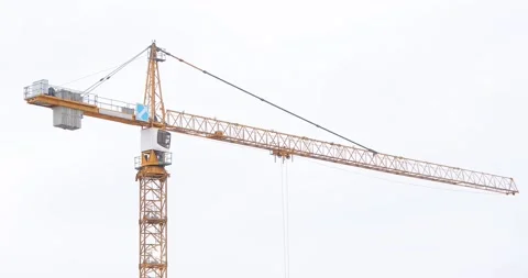 Jib of a yellow tower crane Stock-Footage 146034482