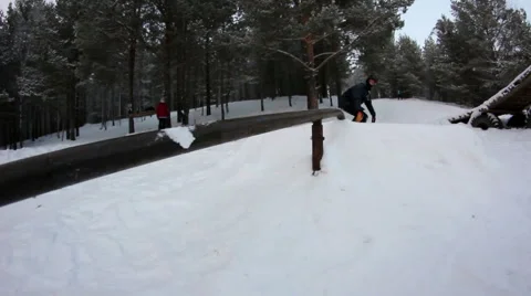 Jibbing on the rail Stock Footage 61237618