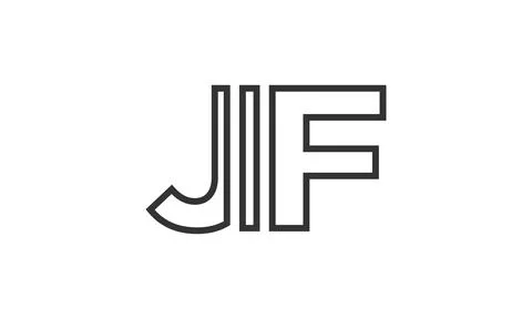 JIF logo design template with strong and modern bold text. Initial based ve.. Stock Illustration
