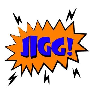 Jigg explosion sound effect icon, cartoon style Stock Illustration