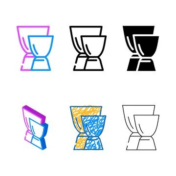 Jiggers bartender color icon vector minimal Stock Illustration