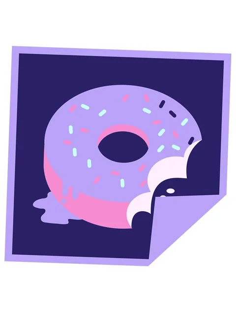 Jiggle and pause animation of bitten frosted donut graphic vector illustrat.. Stock Footage 324305054
