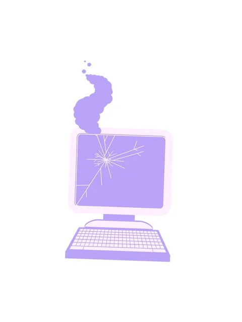 Jiggle and pause animation of broken computer graphic vector illustration d.. Video stock 324212163