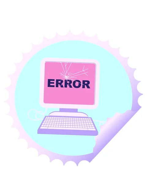 Jiggle and pause animation of broken computer graphic vector illustration r.. Stock Footage 324423007