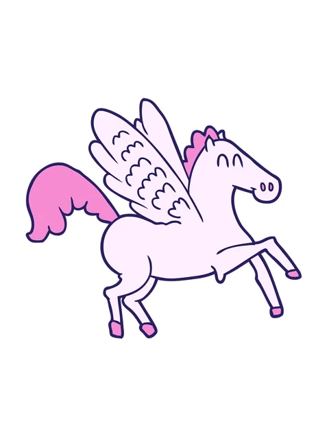 Jiggle and pause animation of cartoon winged horse Stock Footage 324093129