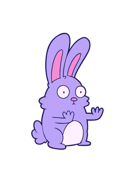 Jiggle and pause animation of a cartoon scared rabbit Stock Footage 324125598
