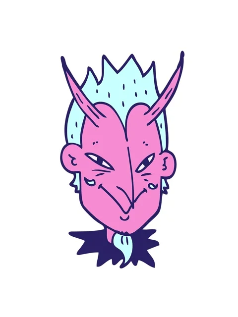 Jiggle and pause animation of cartoon doodle devil face Stock Footage 324144393