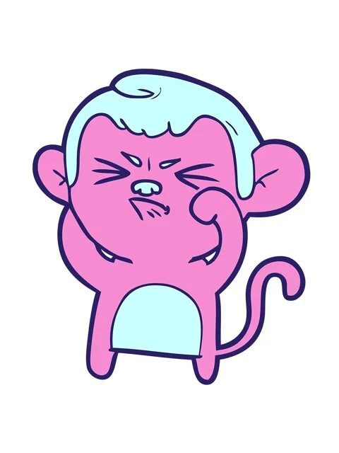 Jiggle and pause animation of cartoon angry monkey Stock Footage 324179210