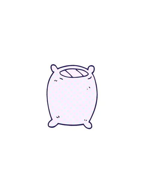 Jiggle and pause animation of cartoon doodle bedtime pillow Stock Footage 324181313