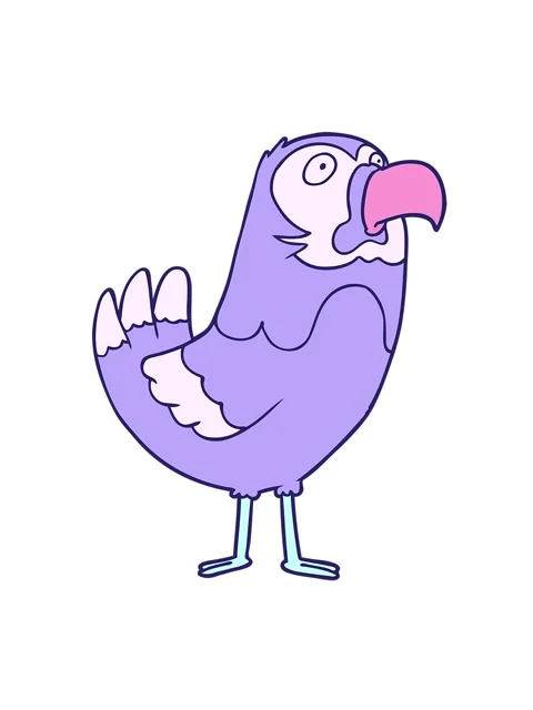 Jiggle and pause animation of cartoon parrot Stock Footage 324193707