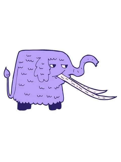 Jiggle and pause animation of cartoon woolly mammoth Stock Footage 324197350