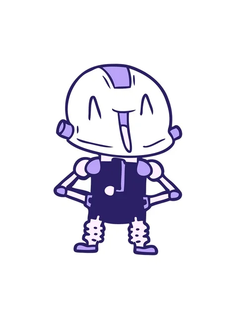 Jiggle and pause animation of a cartoon android illustration Stock Footage 324218479