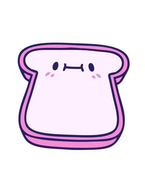 Jiggle and pause animation of cartoon slice of bread with face Stock Footage 324231210