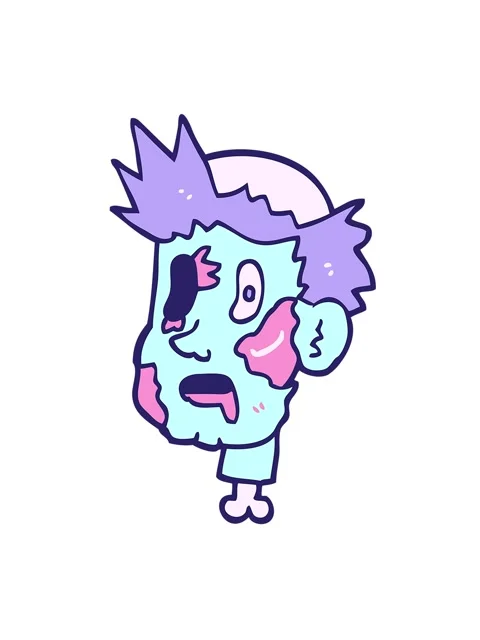 Jiggle and pause animation of cartoon zombie head Stock Footage 324254477
