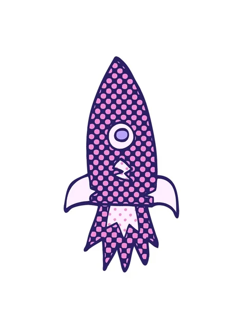 Jiggle and pause animation of cartoon doodle space rocket Stock Footage 324256976