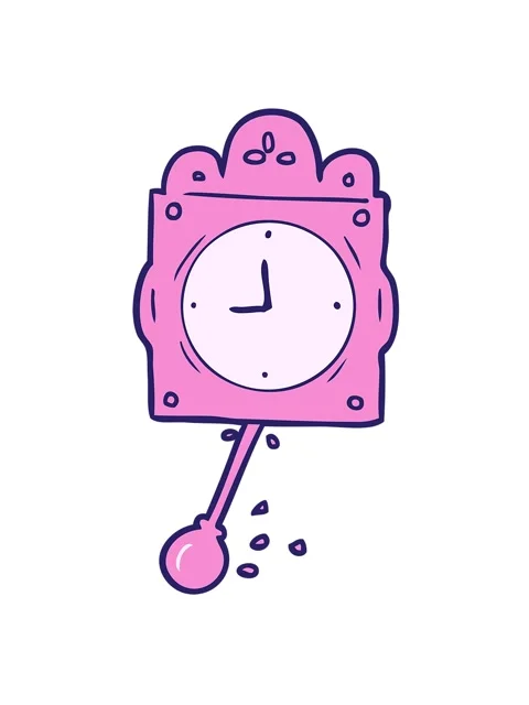 Jiggle and pause animation of cartoon ticking clock with pendulum Stock Footage 324262040