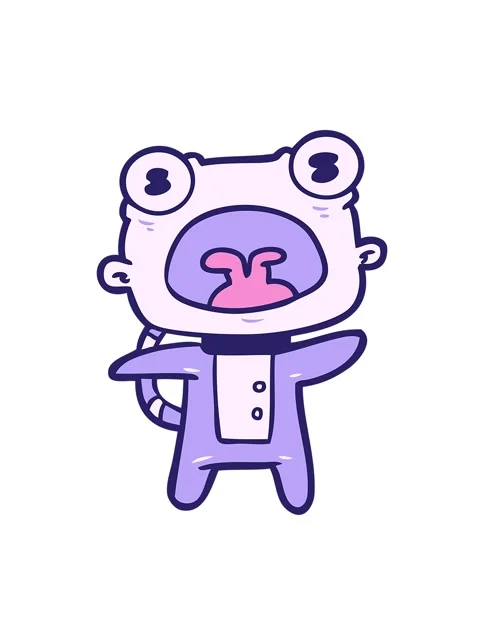 Jiggle and pause animation of cartoon weird alien Stock Footage 324276212