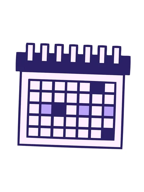 Jiggle and pause animation of cartoon of a work calendar Stock Footage 324281926