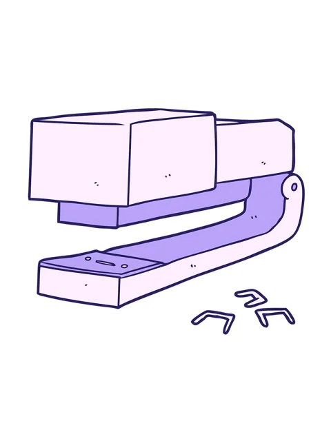 Jiggle and pause animation of cartoon office stapler Video stock 324290312