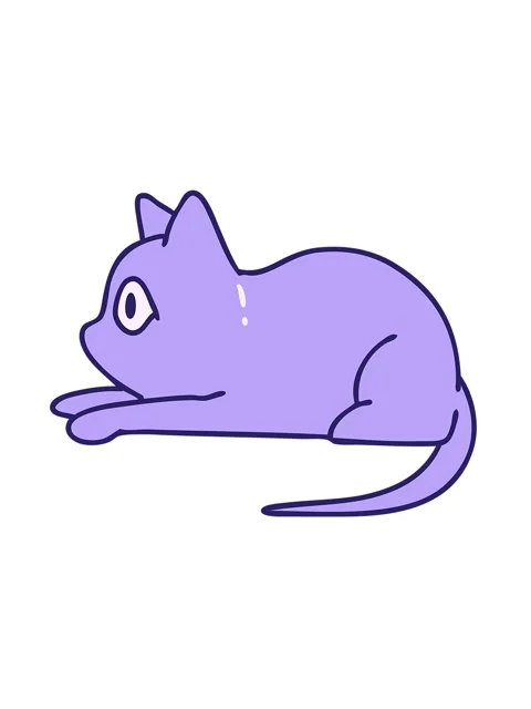Jiggle and pause animation of cartoon cat staring at something of interest Stock Footage 324290449