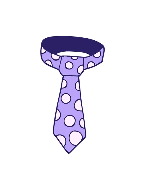 Jiggle and pause animation of cartoon doodle patterned tie Stock Footage 324294768