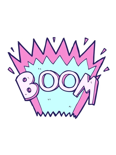 Jiggle and pause animation of cartoon comic book explosion Stock Footage 324306125