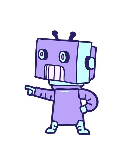 Jiggle and pause animation of cartoon android doodle Stock Footage 324311416