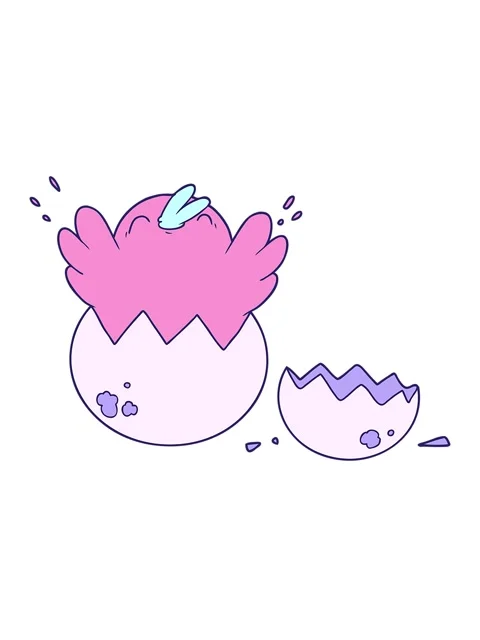 Jiggle and pause animation of cartoon chick hatching from egg Stock Footage 324346405