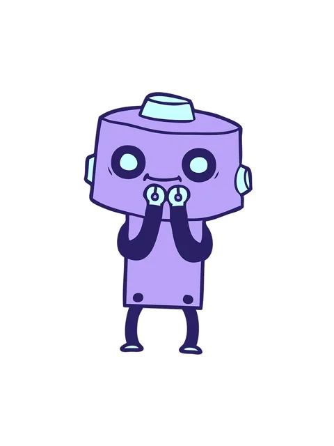 Jiggle and pause animation of cartoon android doodle Stock Footage 324358814