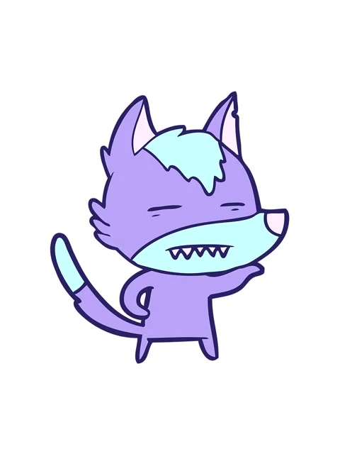 Jiggle and pause animation of a cartoon wolf showing teeth Stock Footage 324363683