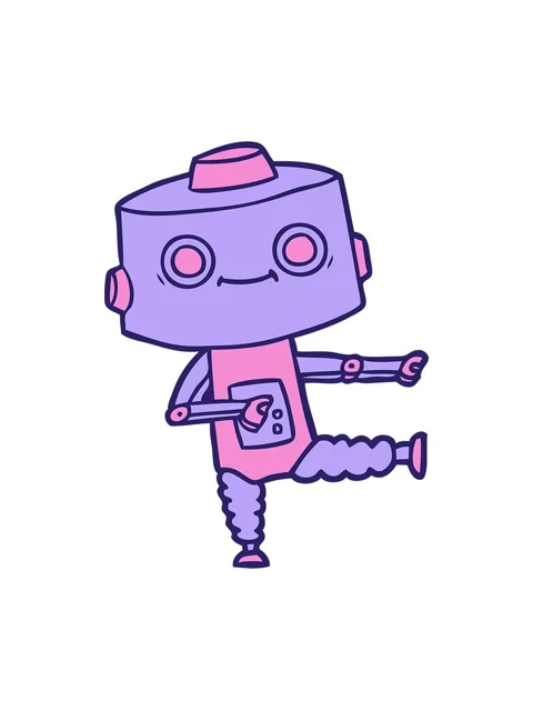 Jiggle and pause animation of cartoon android character Stock Footage 324395143