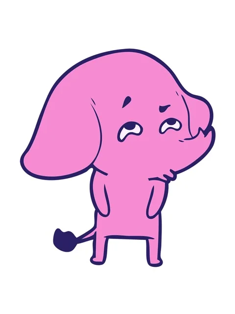 Jiggle and pause animation of cartoon elephant remembering Stock Footage 324416407