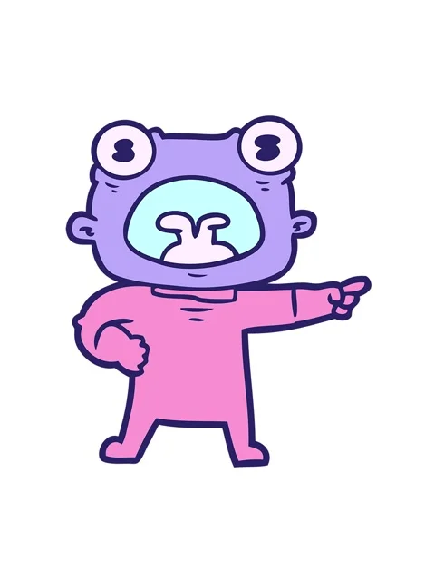 Jiggle and pause animation of cartoon weird alien shouting Stock Footage 324419566