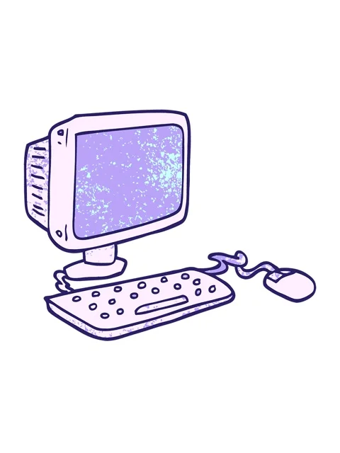 Jiggle and pause animation of cartoon doodle office computer Stock Footage 324452330