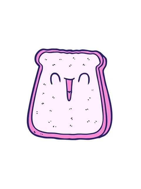Jiggle and pause animation of cartoon slice of bread Stock Footage 324454640