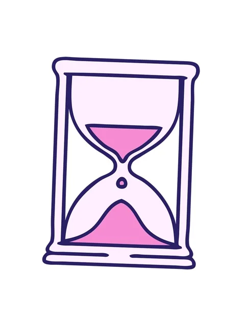 Jiggle and pause animation of cartoon of an hourglass running sand Stock Footage 324462108