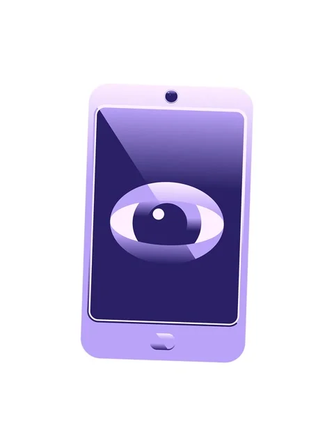 Jiggle and pause animation of cell phone watching you graphic vector illust.. Video stock 324240361