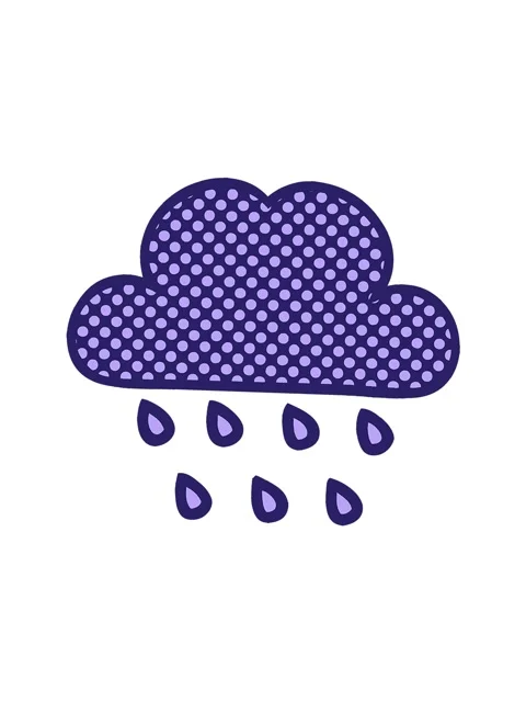 Jiggle and pause animation of comic book style cartoon of a storm rain cloud Stock Footage 324077882