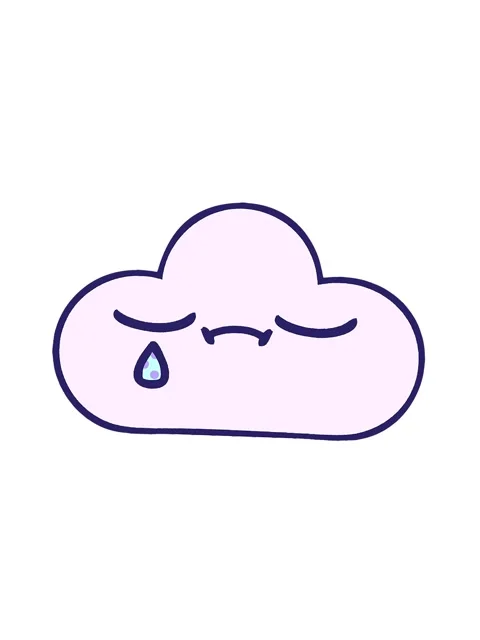 Jiggle and pause animation of comic book style cartoon of a sad cloud Stock Footage 324158831