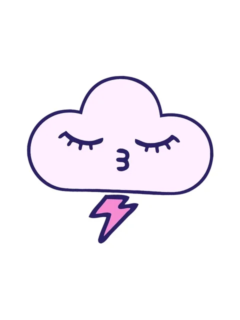 Jiggle and pause animation of comic book style cartoon of a thunder cloud Stock Footage 324314579