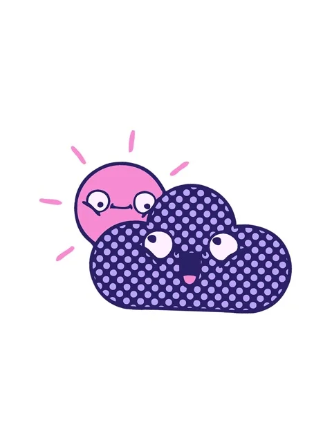 Jiggle and pause animation of comic book style cartoon of a storm cloud and s Stock Footage 324404850