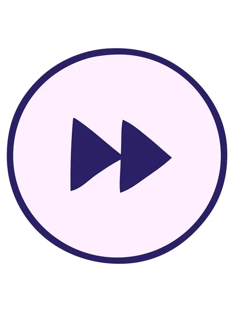 Jiggle and pause animation of cute cartoon of a fast forward button Video stock 324132320