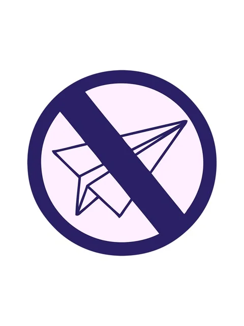 Jiggle and pause animation of cute cartoon of a no paper aeroplanes allowed Stock Footage 324221057