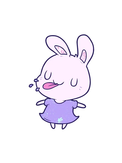 Jiggle and pause animation of cute cartoon rabbit blowing raspberry Stock Footage 324234711