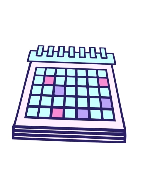 Jiggle and pause animation of cute cartoon of a work calendar Stock Footage 324363737