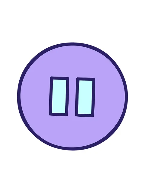 Jiggle and pause animation of cute cartoon of a pause button Stock Footage 324462505